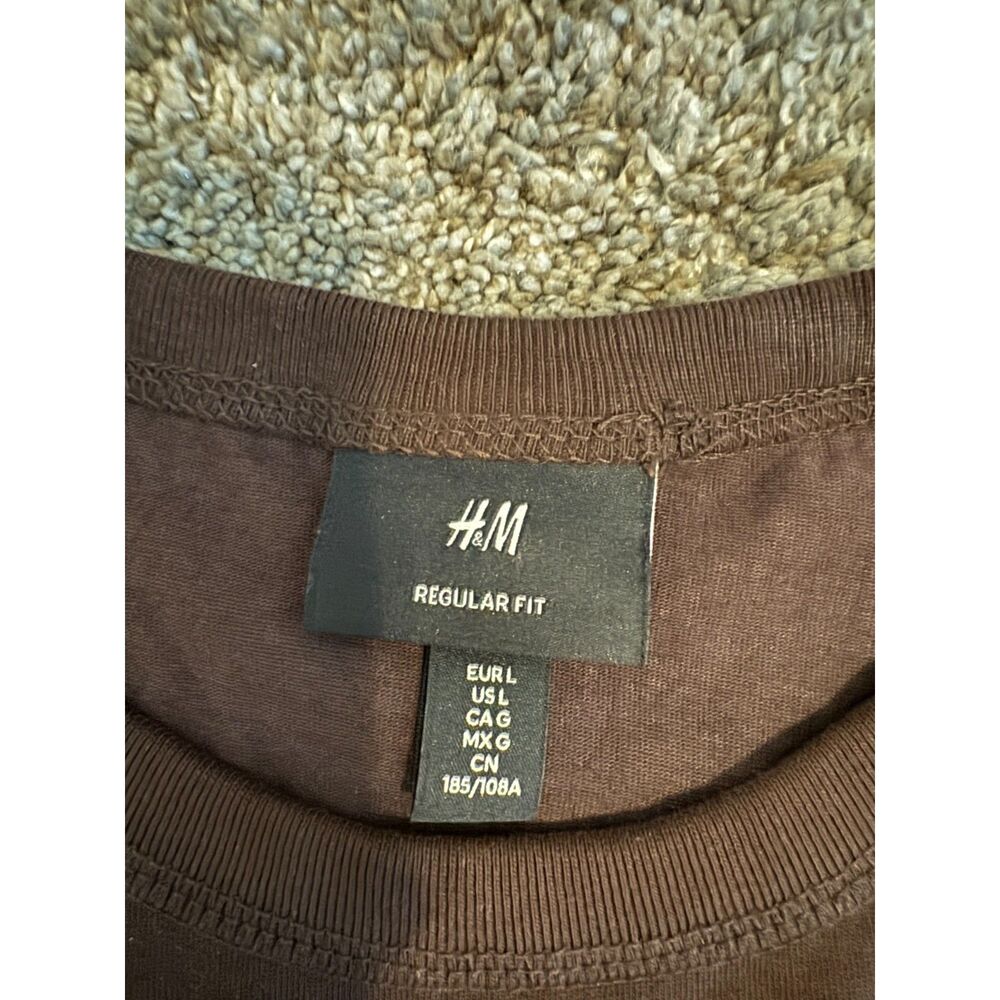 H&M Edition d’Été Graphic T-Shirt Men’s Large Brown Cream